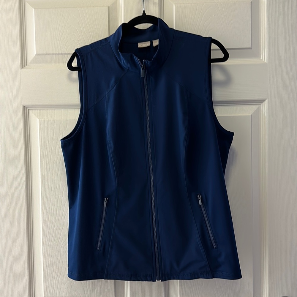 Chico’s zenergy navy blue vest size 2